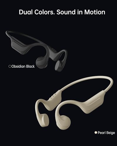 New Bone Conduction Headphones Bluetooth 6.0, Open Ear Headphones with Mic, 3 EQ Modes, Anti-Leak Audio, Dual Pairing, 10H Playtime, 25g Lightweight, IP65 Waterproof for Running, Cycling & Hiking