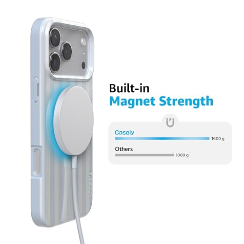 Casely iPhone 17 Pro Max Case | Sunday Best | Blue Stripes | Compatible with MagSafe | Classic Ultra Slim Design - color: Sunday Best | Blue Stripes, size: Iphone 17 Pro Max
