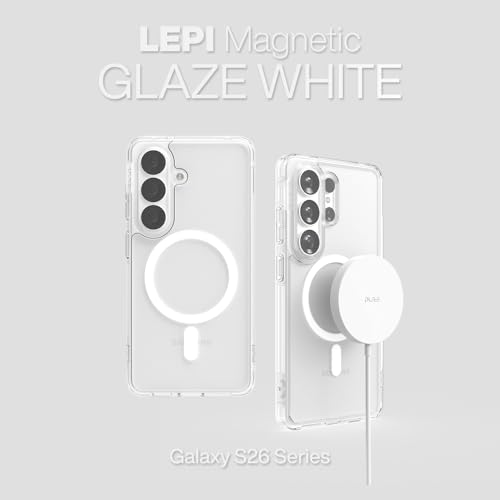 PLES | LEPI Air Layer Magnetic, Compatible with Galaxy S26, MagSafe, Wireless Charging, Clear, Military Grade Shockproof, Anti-Yellowing, Anti-Scratch - color: Glaze White, size: S26