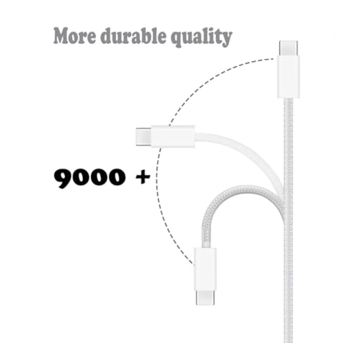 USB C to USB C Cable(2 Pack)，Type-C 60W Fast Charging Cable, Nylon Braided, for Home/Office/Travel, Compatible with iPhone 17/16/15, MacBook, Samsung, iPad, Laptop（3.3ft + 5ft）
