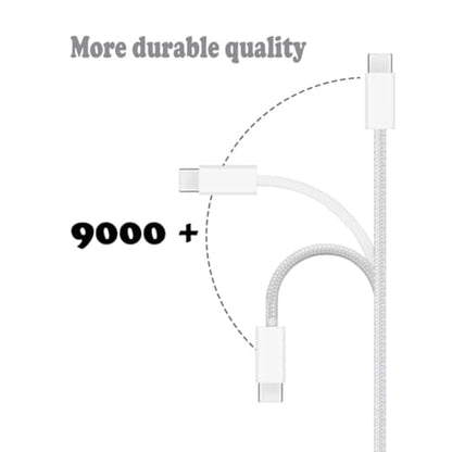 USB C to USB C Cable(2 Pack)，Type-C 60W Fast Charging Cable, Nylon Braided, for Home/Office/Travel, Compatible with iPhone 17/16/15, MacBook, Samsung, iPad, Laptop（3.3ft + 5ft）
