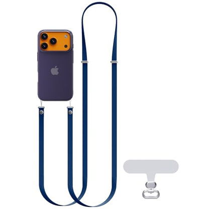 Hokone Lanyard Crossbody Strap for iPhone 17 Series, Adjustable Anti-Theft Neck Holder with Magnetic Strap & Quick Release - color: Blue