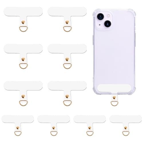 Vin Beauty 10 Pack Universal Gold Phone Tether Tab, Phone Lanyard Tab Without Adhesive, Tether Tabs for Cell Phone Tether Tab Phone Lanyard Replacement for Cell Phone Strap