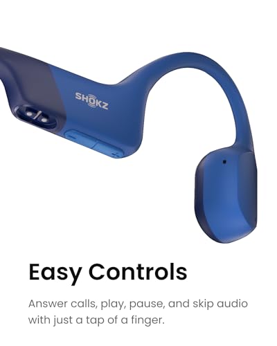 SHOKZ OpenRun Mini Bone Conduction Open-Ear Bluetooth Headphones, Blue - color: Blue, size: Mini Size+Magnetic Charging