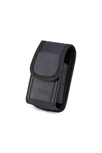 BELTRON Vertical Leather Case for CAT S22 Flip Phone/Sonim XP3 Plus/XP3 Plus 5G X320, Features: Heavy Duty Belt Loop, Metal Belt Clip & Dual Magnet Closure - color: Black Leather