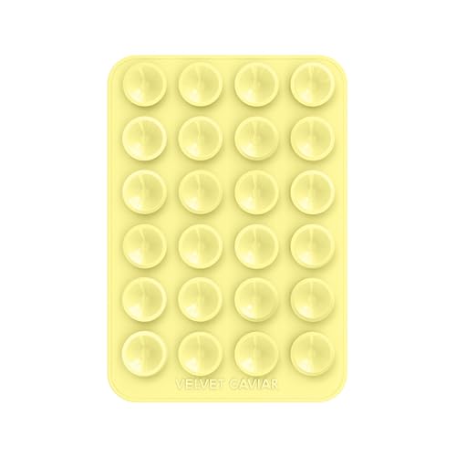 Velvet Caviar Suction Cup Phone Case Mount Compatible with MagSafe Devices Only - Magnetic Silicone Sticky Phone Grip Holder for iPhone Back of Phone - Mirror Gripper (Butter Yellow) - color: Butter Yellow