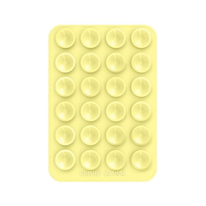 Velvet Caviar Suction Cup Phone Case Mount Compatible with MagSafe Devices Only - Magnetic Silicone Sticky Phone Grip Holder for iPhone Back of Phone - Mirror Gripper (Butter Yellow) - color: Butter Yellow