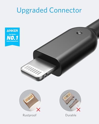Anker Powerline II Lightning Cable, MFi-Certified (1FT,Black) - color: Black, size: 1ft