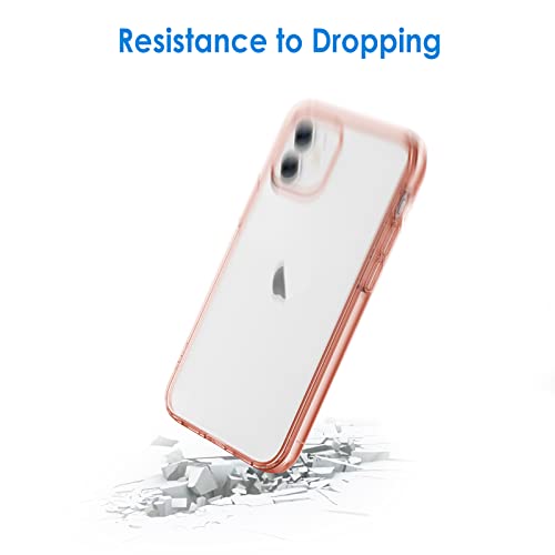 JETech Case for iPhone 12 mini, Anti-Yellowing, Rose Gold | Shockproof Protection, Scratch Resistant Hard PC Back, Durable Transparent TPU Bumper - color: Rose Gold
