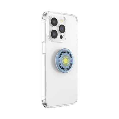 PopSockets Adhesive Phone Grip, Holder, Phone Stand, Plant-Based - Nature - color: Nature Is My Happy Place Translucent