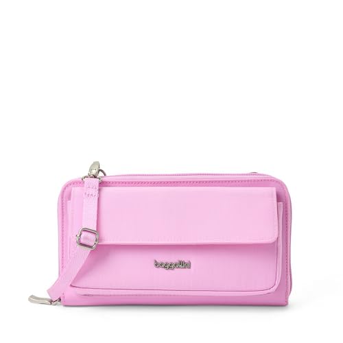 Baggallini Rfid Phone Wallet Crossbody - color: Hibiscus Pink