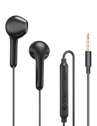MAS CARNEY Wired Earbuds for Back to School, PC, Work & Study, Zero-Latency - color: Black