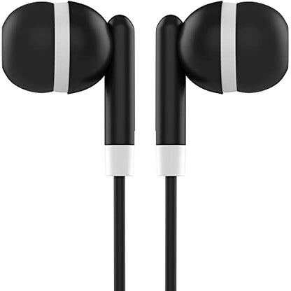 Maeline Bulk Earbuds with 3.5 mm Headphone Plug - 10 Pack Wholesale Bundle - Black - color: Black, size: 10 Pack