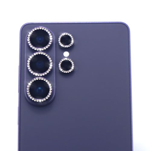 for Samsung Galaxy S26 Ultra Camera Lens Protector, Bling Diamond Metal Ring Tempered Glass Lens Cover, Sparkly Rhinestone Accessories (Violet) - color: Violet