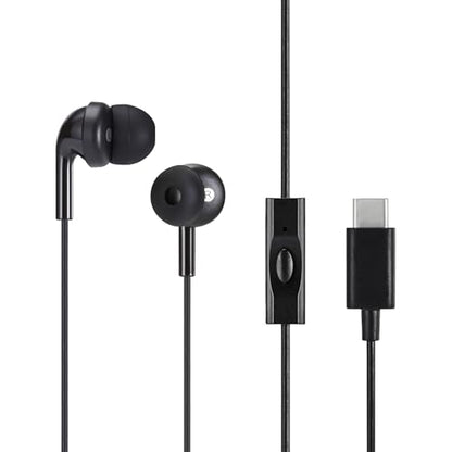Amazon Basics Wired Earbuds with Microphone, in-Ear Headphones, USB-C, 4.2 ft Cable, S/M/L Ear Tips, Black - size: 1 Pack, style: USB-C