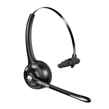 TECKNET Single Ear Bluetooth Headset - Noise Cancelling Microphone