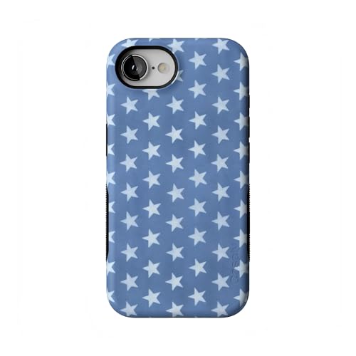 Casely iPhone 16e Case | Coastal Blues | Denim Stars | Bold Protective Design | Compatible with MagSafe - color: Coastal Blues | Denim Stars