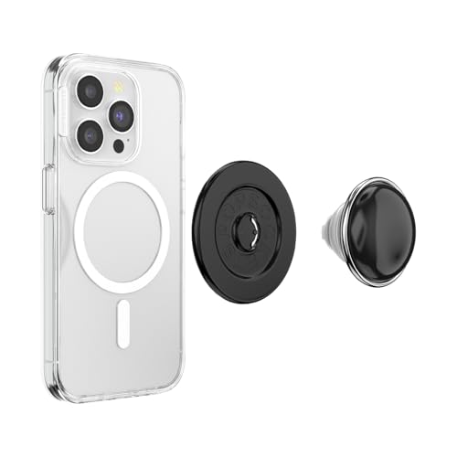 PopSockets Phone Grip for MagSafe, Magnetic Holder, Phone Stand, Black - BonBon Black - color: Luxe BonBon Black, style: MagSafe