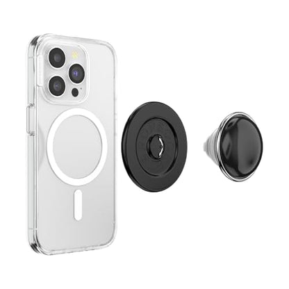 PopSockets Phone Grip for MagSafe, Magnetic Holder, Phone Stand, Black - BonBon Black - color: Luxe BonBon Black, style: MagSafe