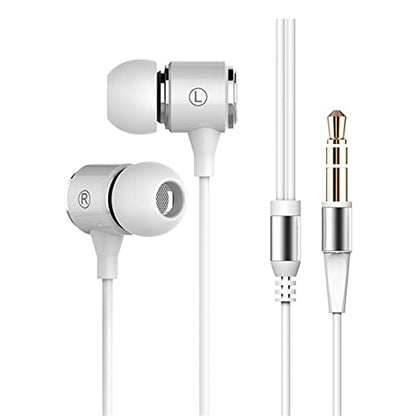 Long Cord Wired Earbuds Without Mic for TV Watching - size: 6.5FT White without Microphone