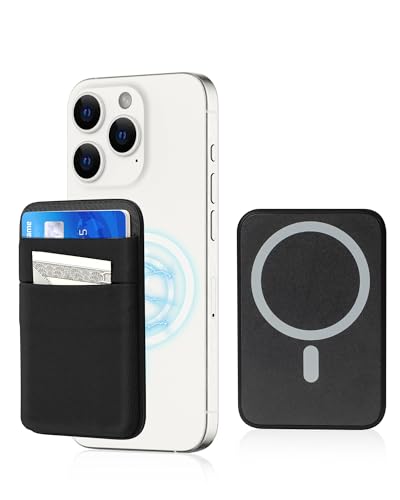 Senose Magnetic Wallet Compatible for Magsafe, Magnet Phone Wallet | Stretchy Fabric, Card Holder for Back of Phone Compatible for iPhone 1716/15/14/13/12 Mini/Plus/Pro/Pro Max - color: Black 01
