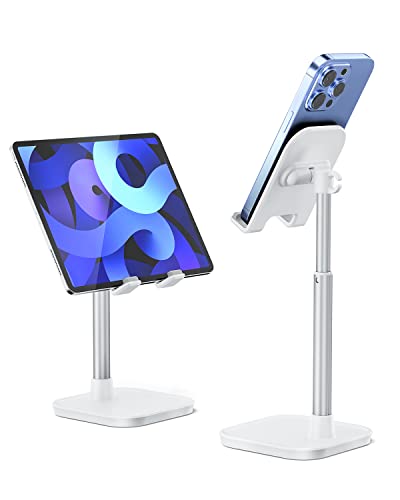 Cell Phone Stand, Phone Holder for Desk, Office Desktop iPhone Stand - color: White