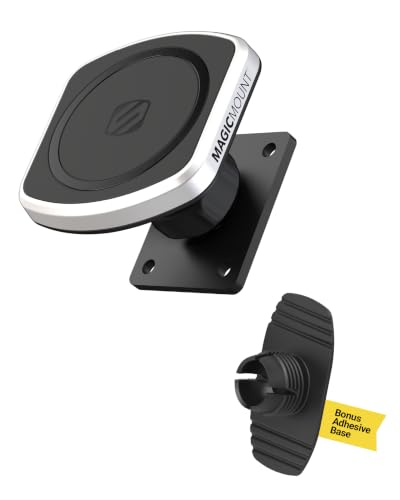 Scosche MagicMount Pro2 Magnetic Phone Holder for Car, MagSafe Car Mount, Includes Dashboard & AMPS Adapters, Magnetic Cell Phone Car Mount for iPhone, Compatible with Samsung & Android