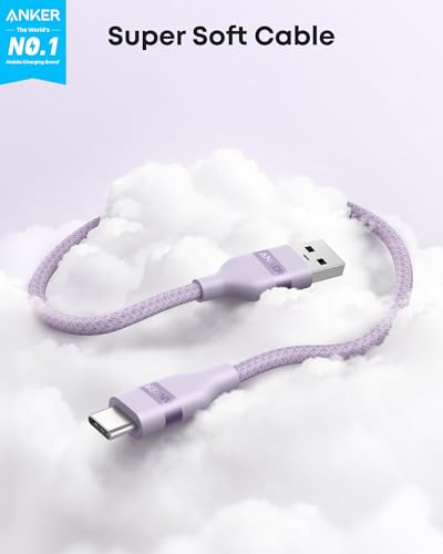 Anker Nano USB A to USB C Cable, CarPlay USB to USB C Cable (3 ft, Violet) - color: Violet, size: 3ft
