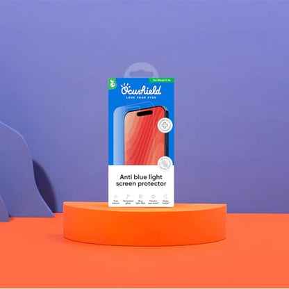 Ocushield Anti Blue Light Tempered Glass Screen Protector of iPhone 17 Air (6.5") – Blocks Blue Light, Prevents Eye Strain & Helps You Sleep Better, 9H Hardness & Case Friendly - size: iPhone 17 Air (6.5")