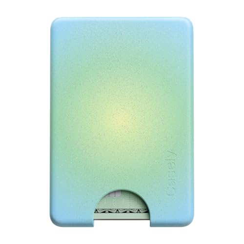 Casely MagWallet | Aura | Inner Glow | Green | Slim Wallet Card Holder | Compatible with MagSafe | Soft-Touch Hard Silicone | Holds Up to 3 Cards - color: Aura | Inner Glow | Green