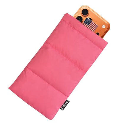 Thermal Phone Case Prevent OVERHEATING in The Sun, Cellphone Pouch for Camping Prevents Freezing, Extends Battery Life, Outdoor Warm Cover Bags for iPhone,Samsung Galaxy (Pink) - color: Pink