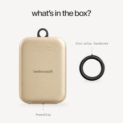 Twelve South PowerClip Mini Portable Power Bank 2000mAh Gold - color: Gold