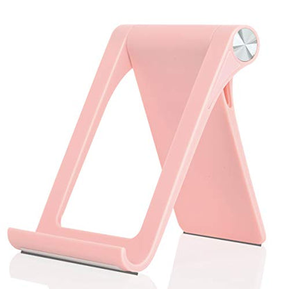 Desktop Cell Phone Stand Holder Multi-Angle Adjustable Phone Desk Stand Tablet Holder for iPhone 17 16 15 14 13 12 11 Pro Max XS XR Samsung Galaxy S22 S21 S20 S10 S9 Edge Android Smartphone - color: Pink