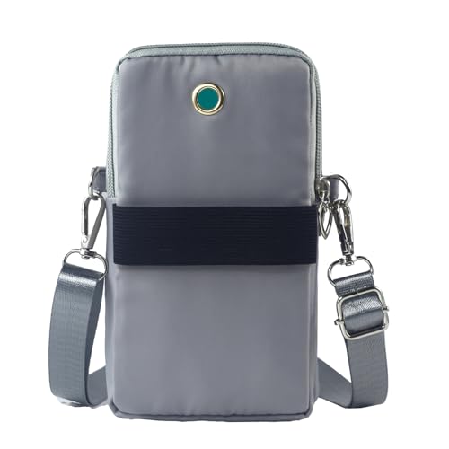 Small Crossbody Bag for Women - Mini Phone Purses with Crossbody Strap and Wallet - Nylon Arm Bag - color: A-grey