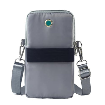 Small Crossbody Bag for Women - Mini Phone Purses with Crossbody Strap and Wallet - Nylon Arm Bag - color: A-grey