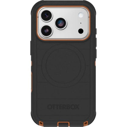 OtterBox iPhone 17 Pro (Only) - Defender Series Case - Black Chateau (Black & Orange) - Snaps on MagSafe - Tough - Rugged & Durable - color: Black Chateau (Black & Orange), style: iPhone 17 Pro