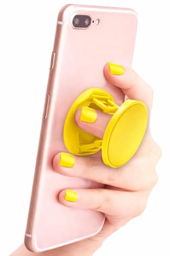 Phone Grip and Stand, Universal Expandable Phone Holder for Smartphones (Yellow) - color: yellow