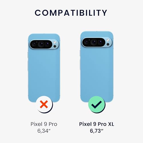 kwmobile Case Compatible with Google Pixel 9 Pro XL Case - Protective Slim TPU Phone Cover - Soft Matte Finish - Blueberry - color: blueberry
