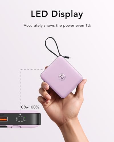 VRURC Portable Charger 10000mAh Battery Pack, Cell Phone Power Bank, Purple - color: Purple