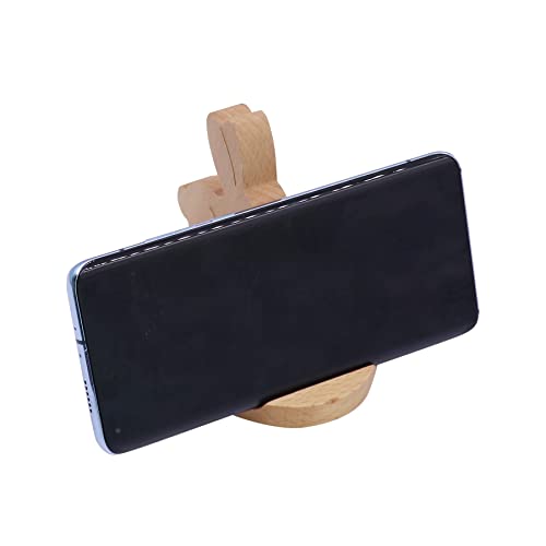 Cute Bunny Cellphone Stand Holder Wooden Smartphone Desk Holder for All Mobile Phones Animal Phone Stand Desk Ornament - color: Bunny A