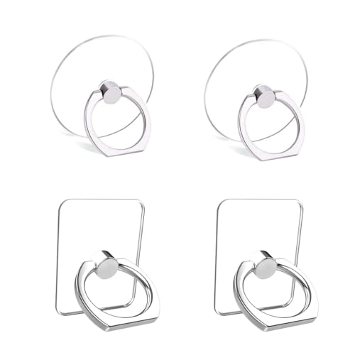 Cell Phone Ring Grips Stand Holder,4pcs 360° Rotation Universal Finger Grip Kickstand for All Smartphones,Tablet and Case