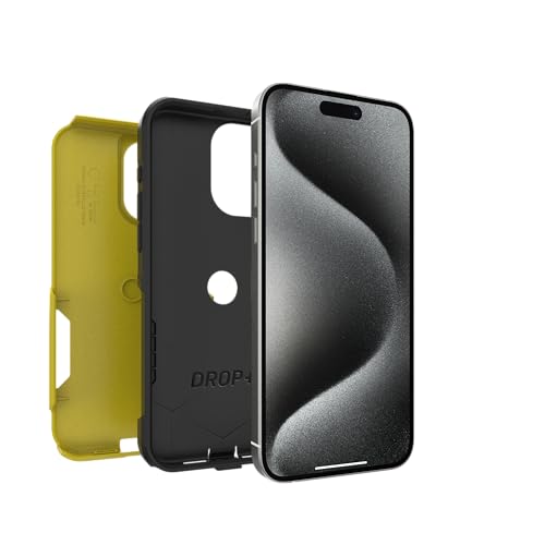 OtterBox iPhone 15 Pro Max (Only) - Commuter Series Case - Night Reverse (Yellow & Black) - Slim & Tough - Pocket-Friendly - with Port Protection - color: Yellow & Black