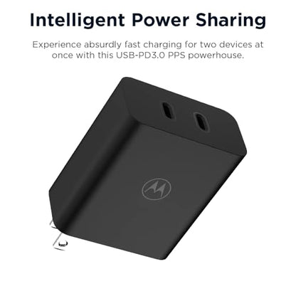 Motorola TurboPower 125W Duo Charger + 6.5A e-Marked 3.3ft USB-C Cable - size: 125W