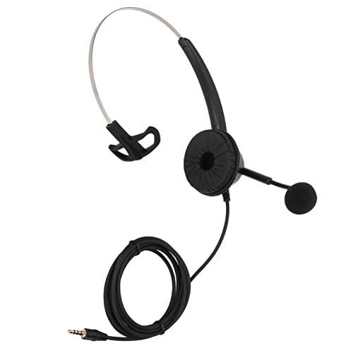 H360-3.5 Single Sided Telephone Headset, Monaural Business Headset with Noise Reduction Mic, Lightweight Comfortable Call Center Headset with 3.5mm Plug for Customer Service and