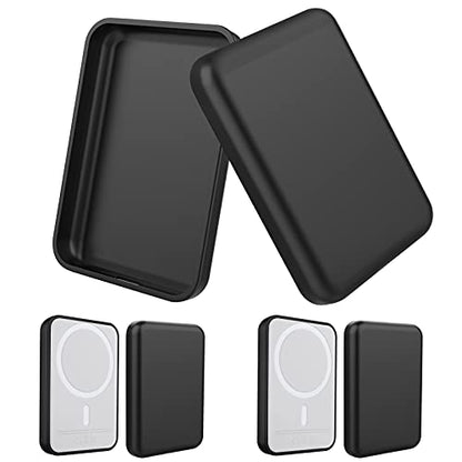 Case for Magsafe Battery Pack, Black/Black, 2 Pack | Compatible with Magsafe Battery Pack, Ultra-Thin TPU, Shockproof, Slim Scratch Resistant, Protective Bumper Shell - color: Matte Black/Matte Black