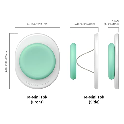 Sinjimoru Magnetic Phone Grip, Magnetic Phone Holder Compatible with MagSafe Stand, Ensuring Finger Comfort for iPhone 16 15 14 13 12, M-Mini Tok Mint - color: Mint