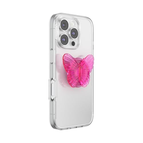 PopSockets Adhesive Phone Grip, Holder- Butterfly Magenta - color: Molded Butterfly, style: Adhesive
