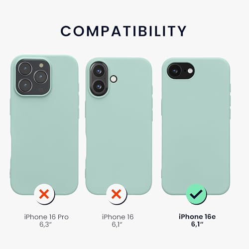 kwmobile Case Compatible with Apple iPhone 17e / iPhone 16e Case - Slim Protective TPU Silicone Phone Cover - Cool Mint - color: Cool Mint, size: iPhone 17e / iPhone 16e