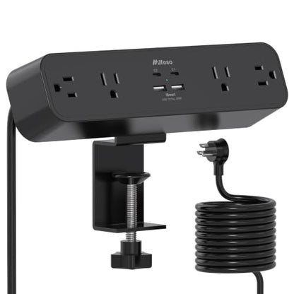 Mifaso PD20W USB C Desk Clamp Power Strip, 1080J Surge Protector - color: Black, size: PD20W