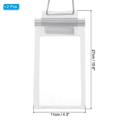 PATIKIL Waterproof Phone Pouch, 2 Pack Universal Lanyard Cellphone Dry Bag Clear Protection Cover Bag for Beach Swimming Pool, White - color: White
